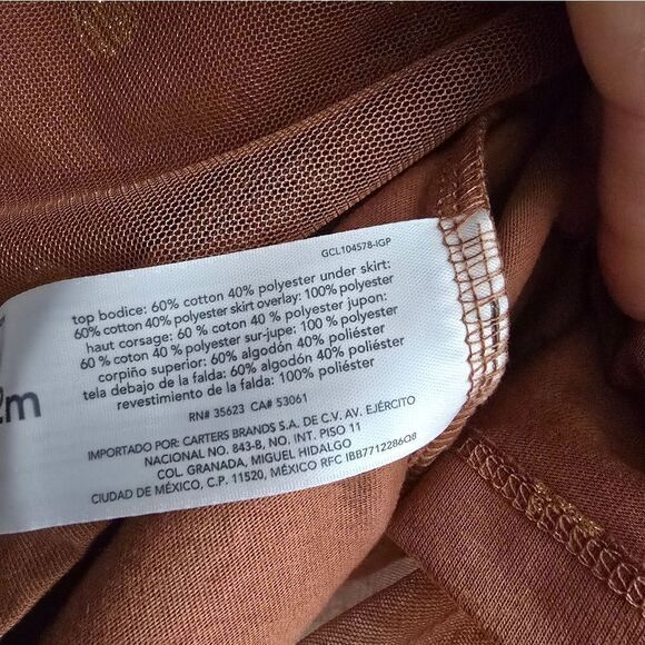 Carter's Girls Thanksgiving Tulle Dress, Sizes 12 months, 2T - Picture 7 of 8